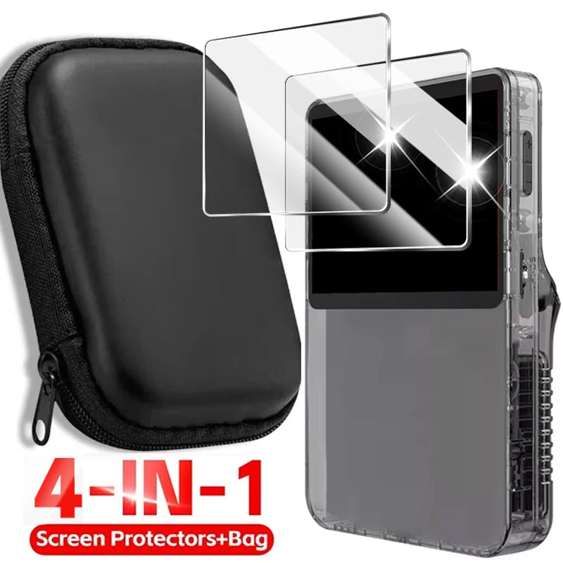 4 IN 1 Case + Glass for Game Console Travel Carrying Storage Bag